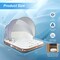 Costway Floating Island Inflatable Swimming Pool Float Lounge Raft with Canopy SPF50+ Retractable Detachable Sunshade with Two Cup Holders White